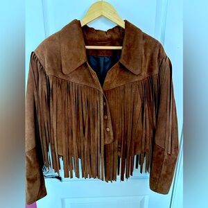 Western fringe suede jacket